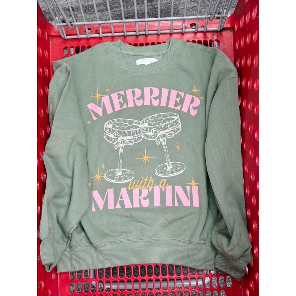 Target Olive Sweater with Martini Design
